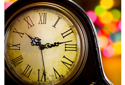 A clock showing time in regards to history of leasing a car and loans